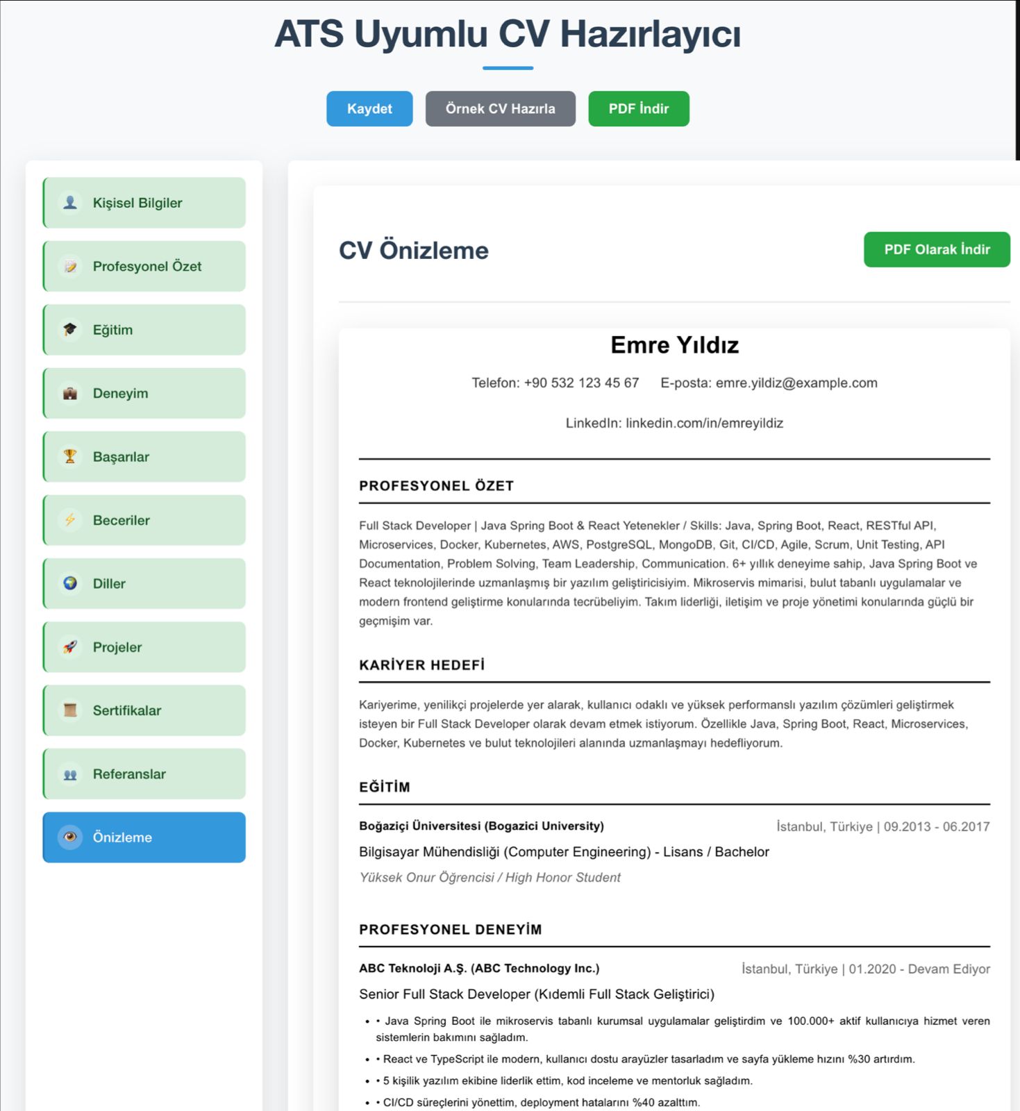 ATS Uyumlu CV Hazırlama